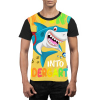 Diving Into Kindergarten Shark Back To School Humo Graphic T-shirt | Artistshot