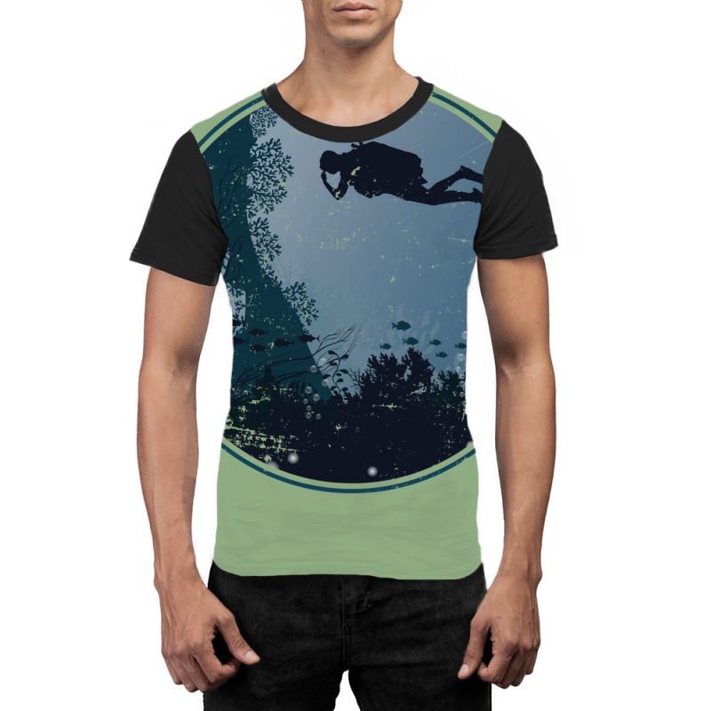 Ocean Retro Scuba Diving Funny Graphic T-shirt by laihanmoratx | Artistshot