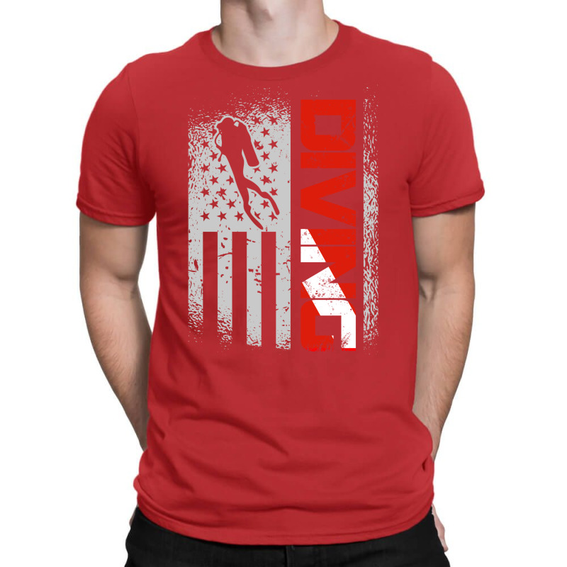 American Diver Down Flag Us Flag Dive Hippie Tumbl T-Shirt by tanuskrego | Artistshot