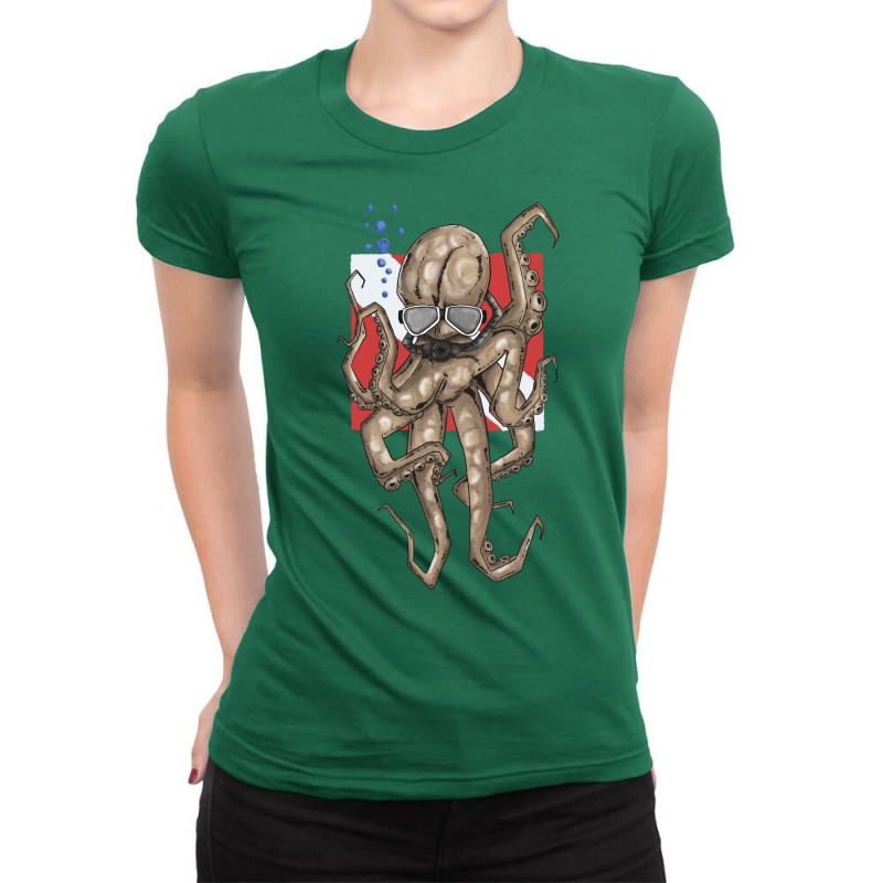 Octoplus Diving Stars Ladies Fitted T-Shirt by puruskaivor | Artistshot