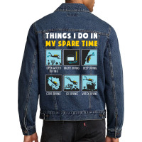 Things I Do In My Spare Time Scuba Diving Diver Lo Men Denim Jacket | Artistshot