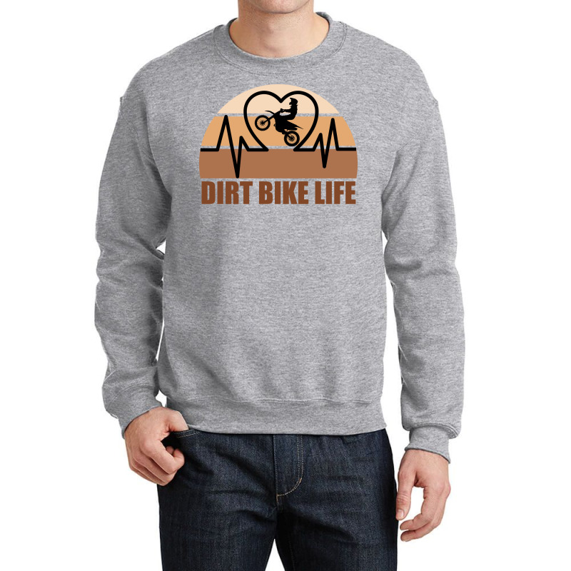 Dirt Bike Heartbeat Stars Crewneck Sweatshirt | Artistshot