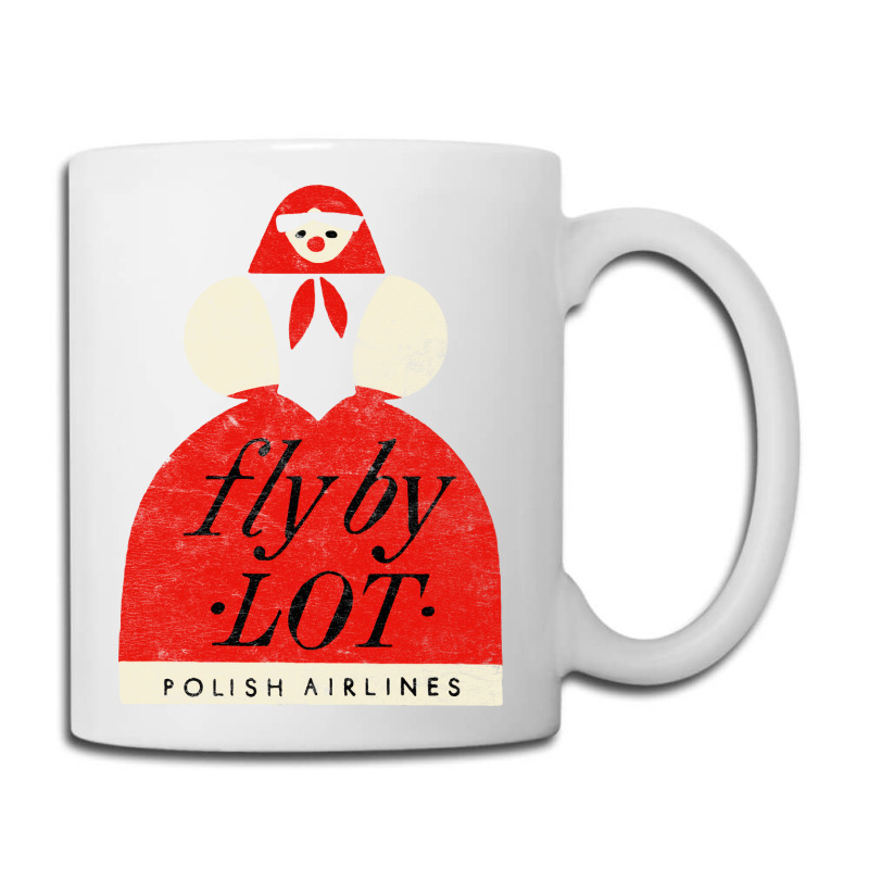 Fly By Lot Polish Airline   Faded Vintage Style (1 Coffee Mug | Artistshot