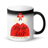 Fly By Lot Polish Airline   Faded Vintage Style (1 Magic Mug | Artistshot