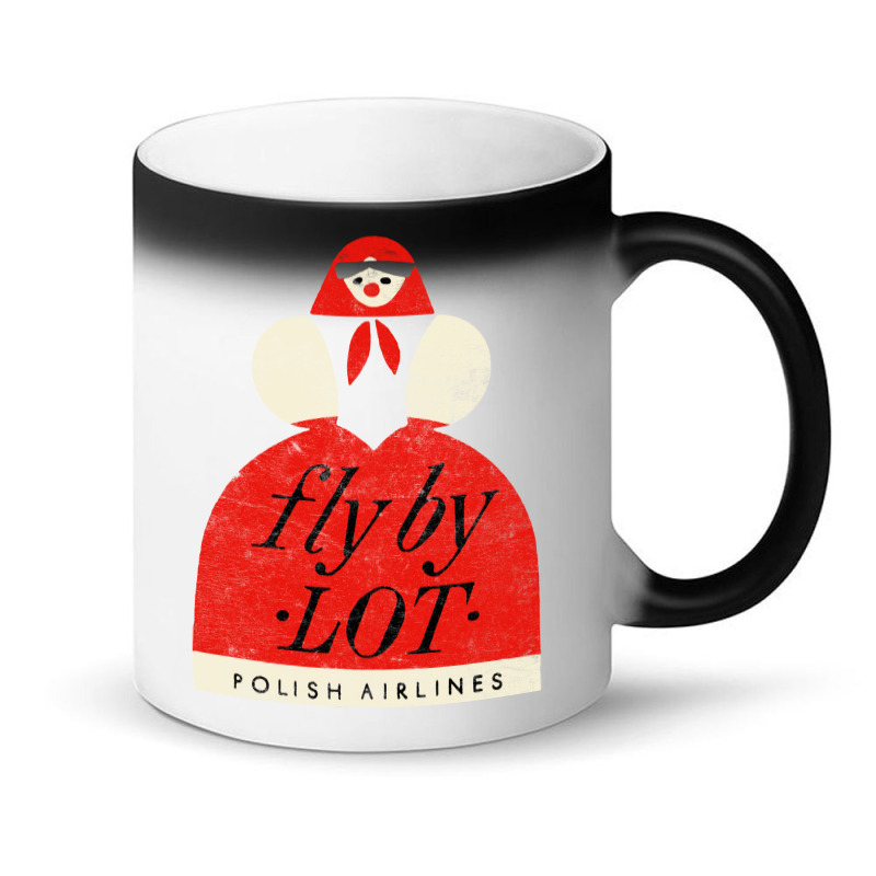 Fly By Lot Polish Airline   Faded Vintage Style (1 Magic Mug | Artistshot