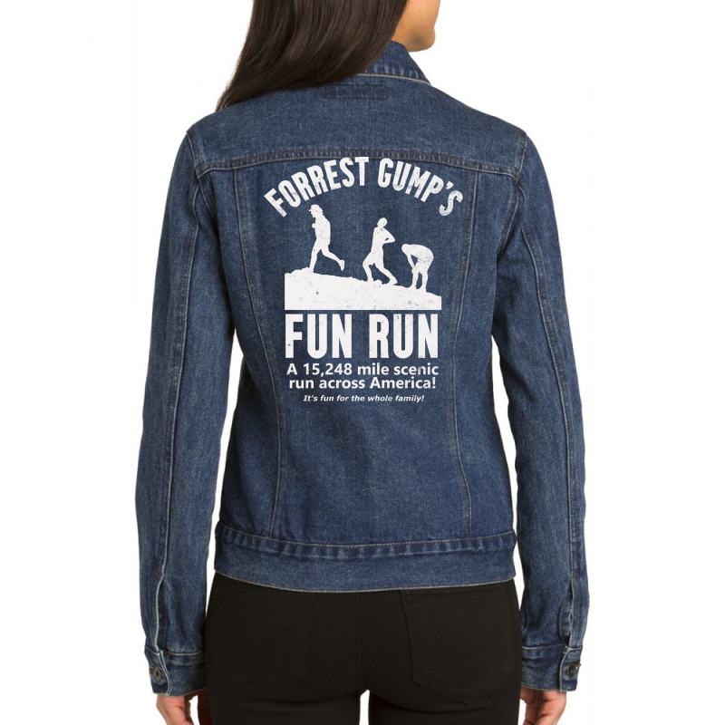 Forrest Gump Fun Run Ladies Denim Jacket by korvapettiti | Artistshot