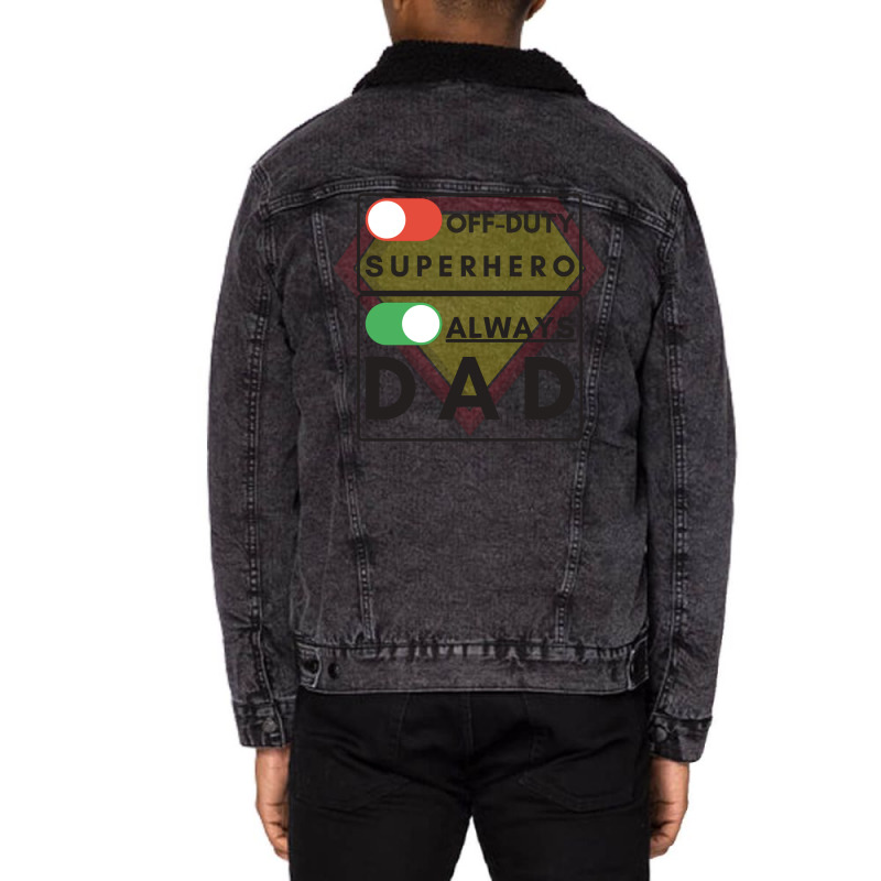 Always Dad Black Text Funny Unisex Sherpa-Lined Denim Jacket by azenirlongua | Artistshot