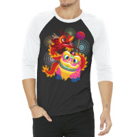 Lion And Dragon Dance 3/4 Sleeve Shirt | Artistshot