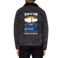 Dad Son Eye Heart Father Faustschlag Fathers Day B Unisex Sherpa-lined Denim Jacket | Artistshot