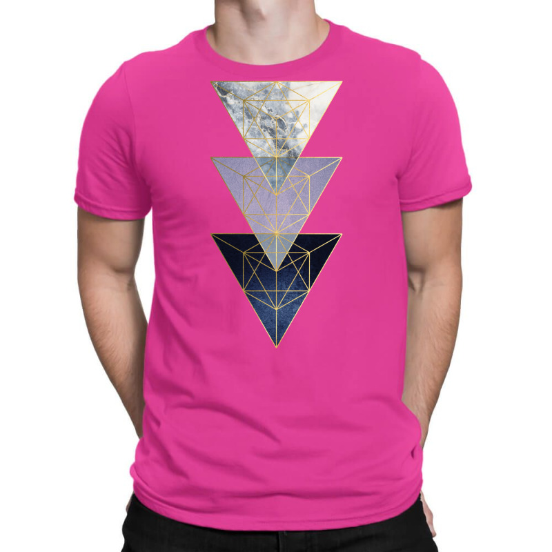 Navy And Gold 3 Triangles T-Shirt by akinwanaroa4 | Artistshot