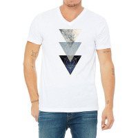 Navy And Gold 3 Triangles V-neck Tee | Artistshot