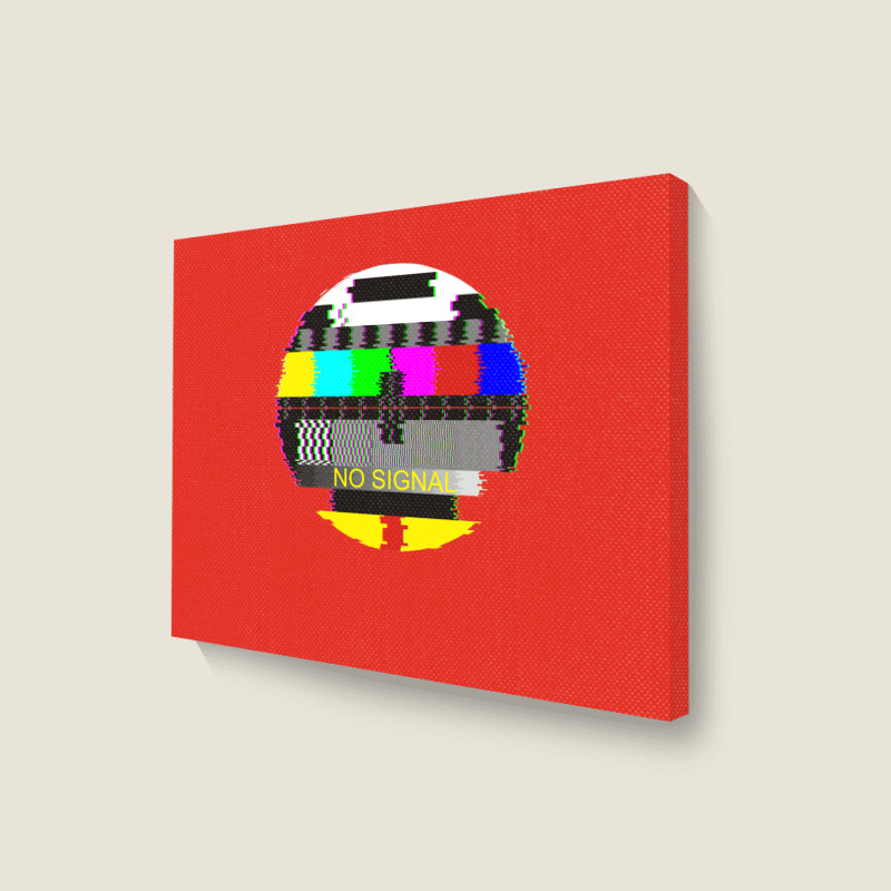 Retro Tv Test Card Glitched No Signal Landscape Canvas Print | Artistshot