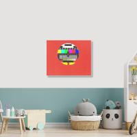 Retro Tv Test Card Glitched No Signal Landscape Canvas Print | Artistshot