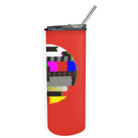 Retro Tv Test Card Glitched No Signal Skinny Tumbler | Artistshot