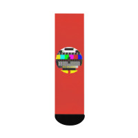 Retro Tv Test Card Glitched No Signal Crew Socks | Artistshot