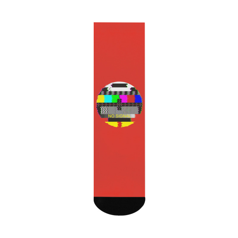 Retro Tv Test Card Glitched No Signal Crew Socks | Artistshot