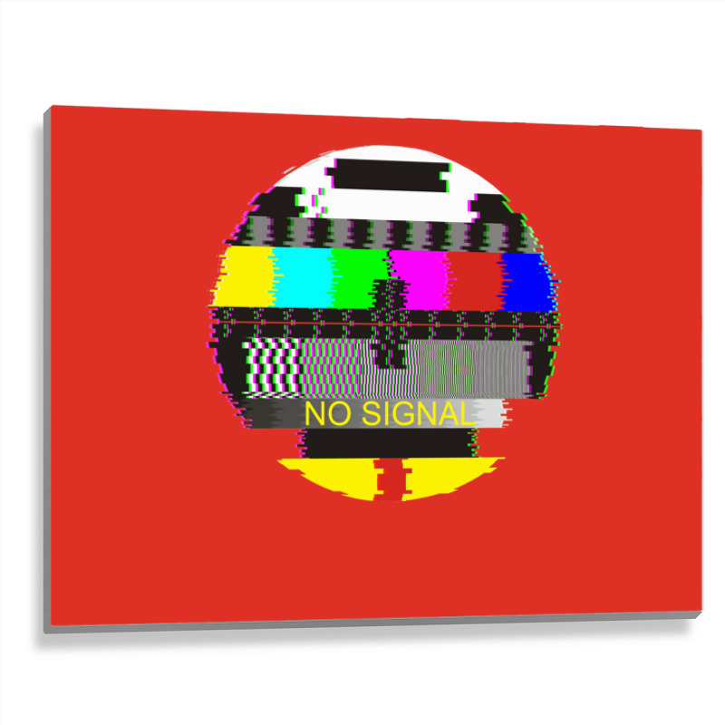 Retro Tv Test Card Glitched No Signal Metal Print Horizontal | Artistshot