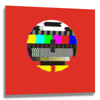 Retro Tv Test Card Glitched No Signal Metal Print Square | Artistshot