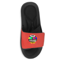 Retro Tv Test Card Glitched No Signal Slide Sandal | Artistshot