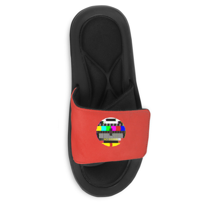 Retro Tv Test Card Glitched No Signal Slide Sandal | Artistshot