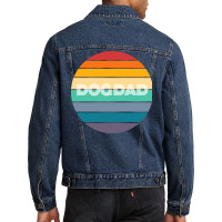 Rainbow Dog Dad Retro Vintage Love Men Denim Jacket | Artistshot