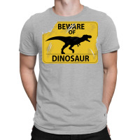 Damaged Beware Of Dinosaur Sign Girl T-shirt | Artistshot