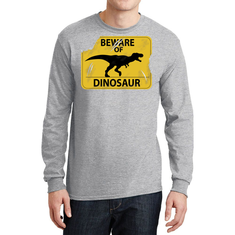 Damaged Beware Of Dinosaur Sign Girl Long Sleeve Shirts | Artistshot