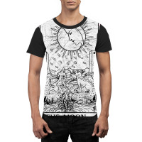 The Moon Tarot Card   Major Arcana   Fortune Telli Graphic T-shirt | Artistshot