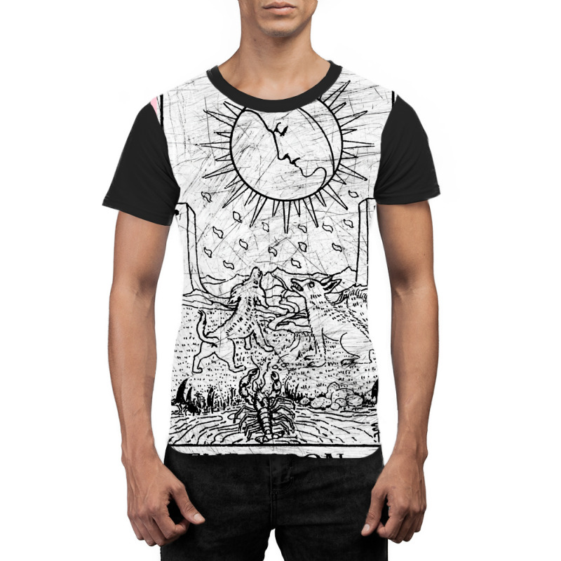 The Moon Tarot Card   Major Arcana   Fortune Telli Graphic T-shirt by wibergpuhmanf | Artistshot