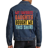 Dad  Dad And Daughter  My Favorite Daughter  Yello Men Denim Jacket | Artistshot