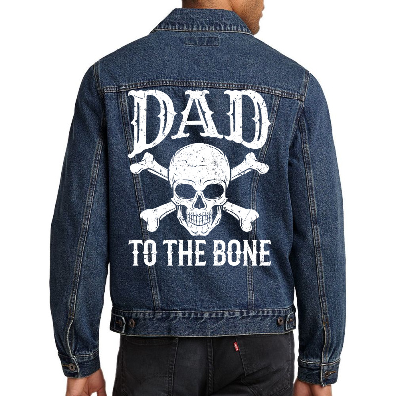 Dad  Dad To The Bone Yellow Men Denim Jacket | Artistshot