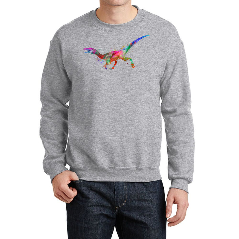 Compsognathus In Watercolor Boy Crewneck Sweatshirt | Artistshot