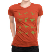 Different Types Of Dinosaurs 70s Ladies Fitted T-shirt | Artistshot