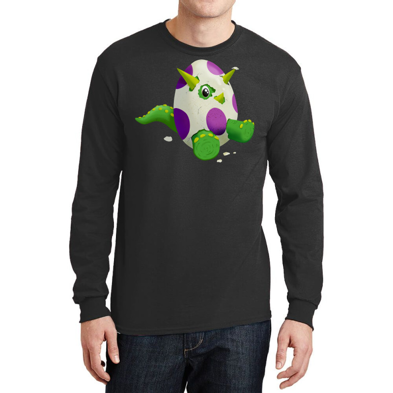 Cute Hatching Triceratops Egg Quote Long Sleeve Shirts | Artistshot