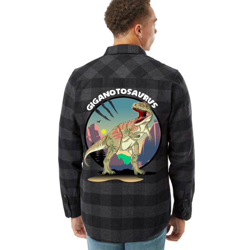 Giganotosaurus Dinosaur Design With Background Coo Flannel Shirt | Artistshot