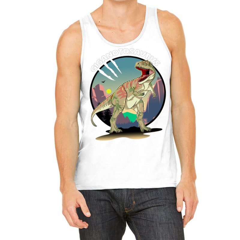 Giganotosaurus Dinosaur Design With Background Coo Tank Top | Artistshot