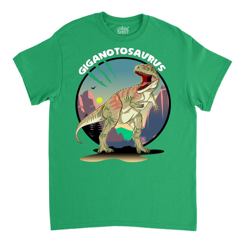 Giganotosaurus Dinosaur Design With Background Coo Classic T-shirt | Artistshot