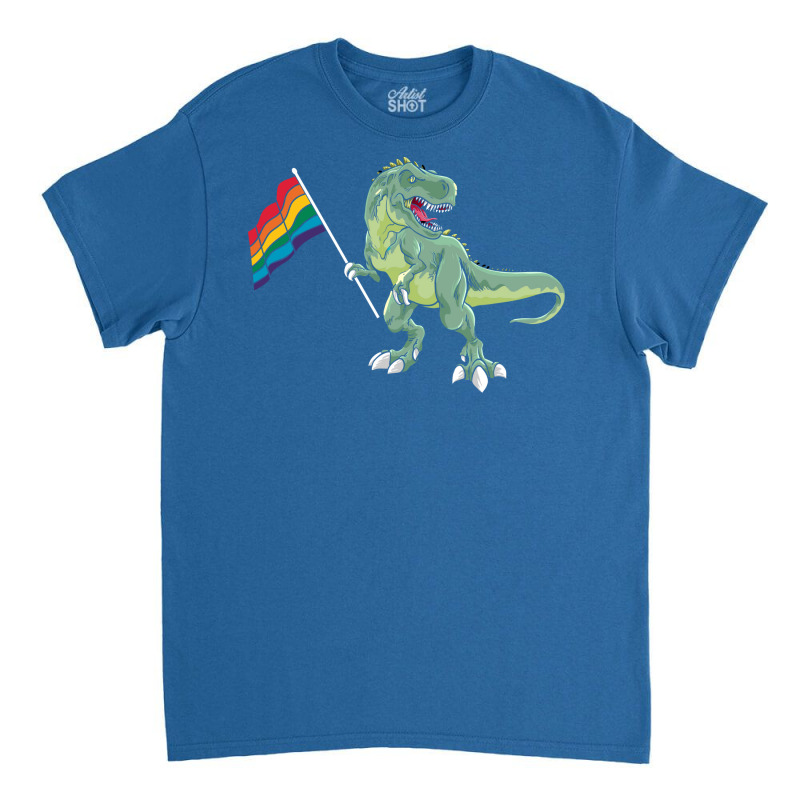 Funny Dinosaur Flag Gay Pride Lgbt Gift Red Classic T-shirt | Artistshot