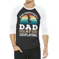 Funny Dad At Cosplaying Fathers Day Gift Men Green 3/4 Sleeve Shirt | Artistshot