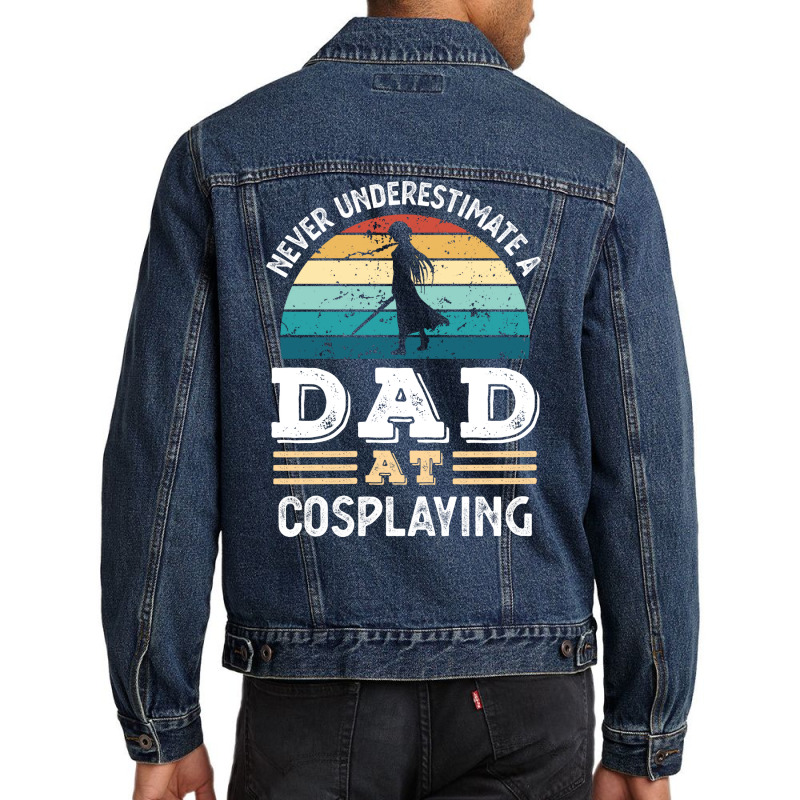 Funny Dad At Cosplaying Fathers Day Gift Men Green Men Denim Jacket | Artistshot