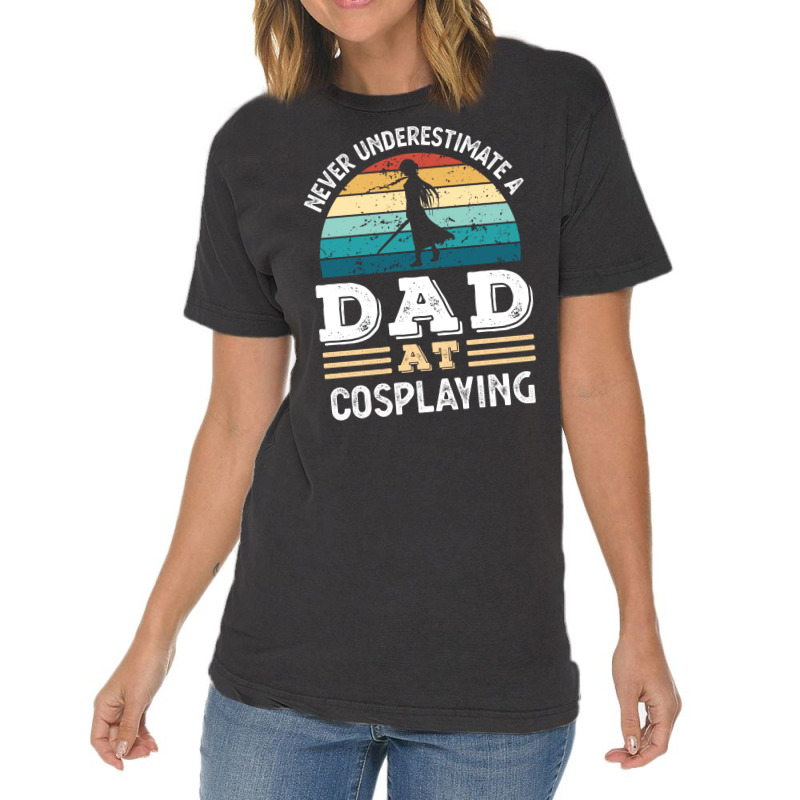 Funny Dad At Cosplaying Fathers Day Gift Men Green Vintage T-shirt | Artistshot