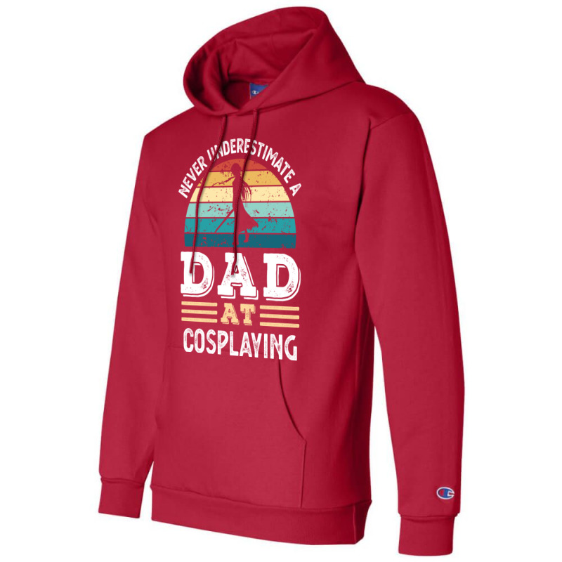 Funny Dad At Cosplaying Fathers Day Gift Men Green Champion Hoodie | Artistshot