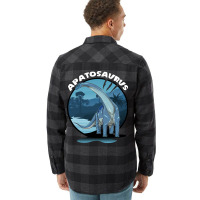 Apatosaurus Dinosaur Design With Background 70s Flannel Shirt | Artistshot