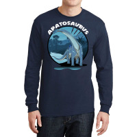 Apatosaurus Dinosaur Design With Background 70s Long Sleeve Shirts | Artistshot