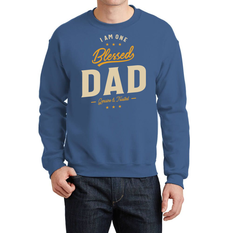 I Am One Blessed Dad Funny Ather Grandpa Hippie Crewneck Sweatshirt | Artistshot