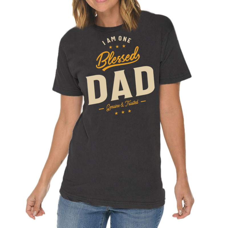 I Am One Blessed Dad Funny Ather Grandpa Hippie Vintage T-shirt | Artistshot