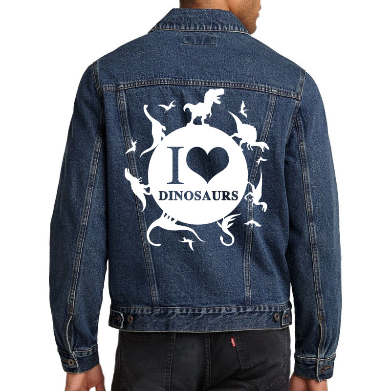 I Love Dinosaurier Dinosaurs Love Men Denim Jacket | Artistshot