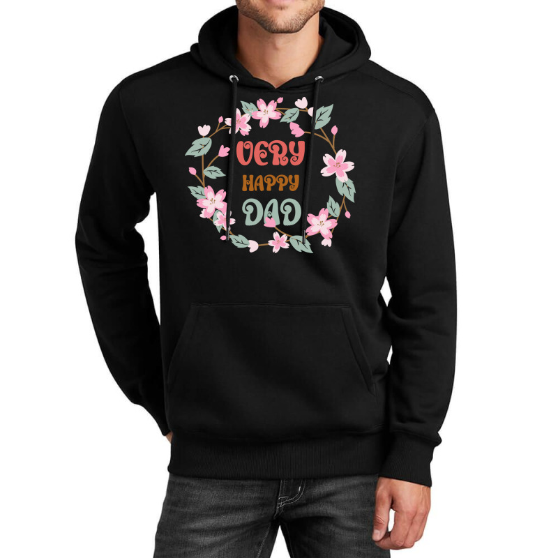 Very Happy Dad Floral Look Hippie Unisex Hoodie | Artistshot