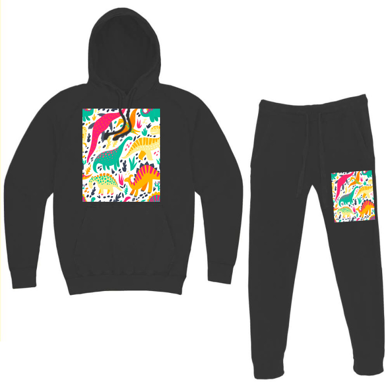 Bright Dinosaurs Hippie Hoodie & Jogger Set | Artistshot