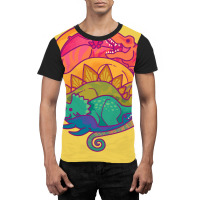 Dino Rainbow Girl Graphic T-shirt | Artistshot